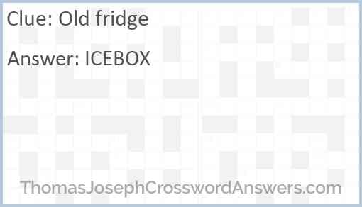 Old fridge Answer