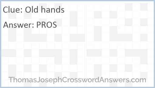 Old hands Answer