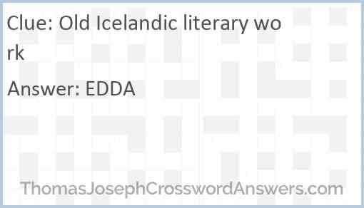 Old Icelandic literary work Answer