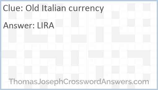 Old Italian currency Answer