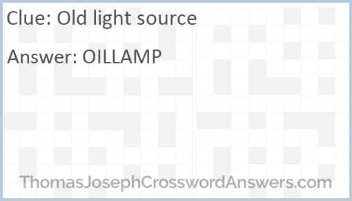 Old light source Answer