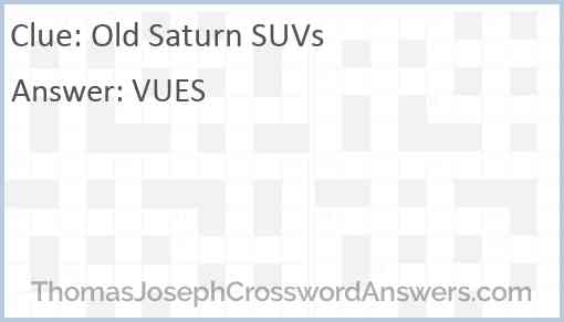 Old Saturn SUVs Answer