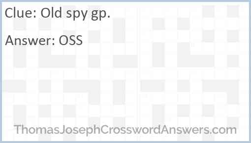 Old spy gp. Answer