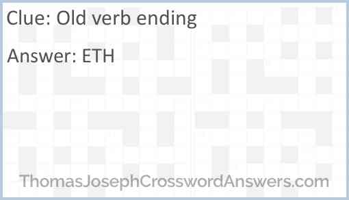 Old verb ending Answer