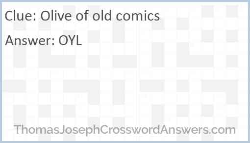 Olive of old comics Answer