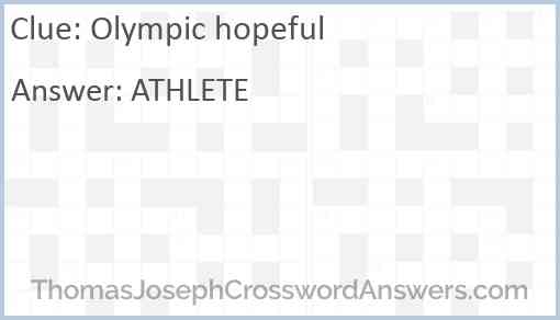 Olympic hopeful Answer