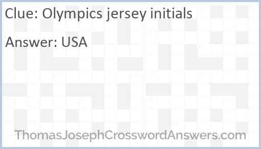 Olympics jersey initials Answer