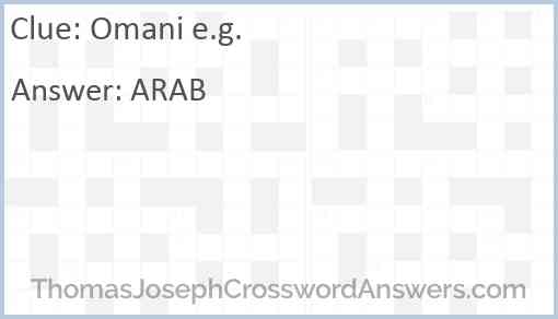 Omani e.g. Answer