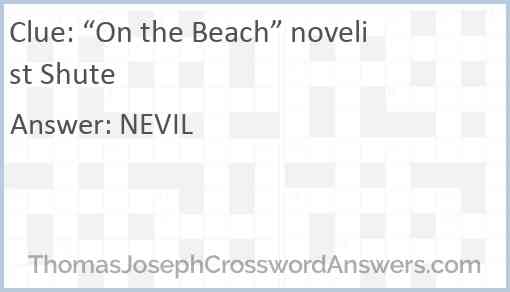 “On the Beach” novelist Shute Answer