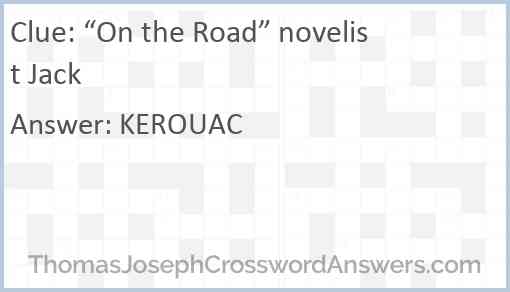 “On the Road” novelist Jack Answer