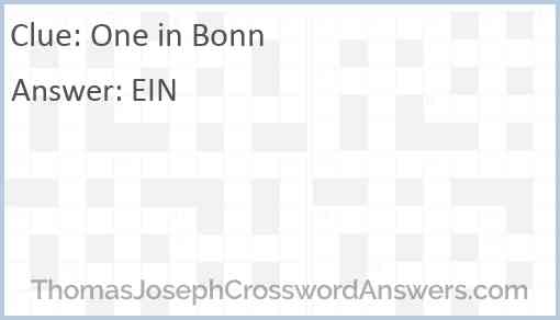One in Bonn Answer