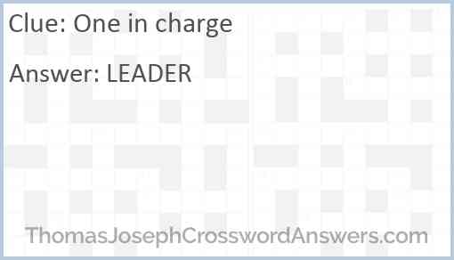 One in charge Answer