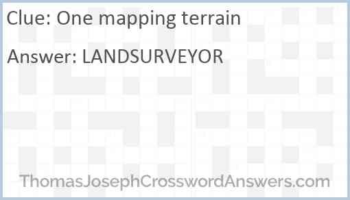 One mapping terrain Answer