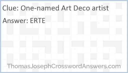 One-named Art Deco artist Answer