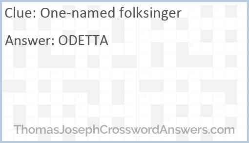One-named folksinger Answer