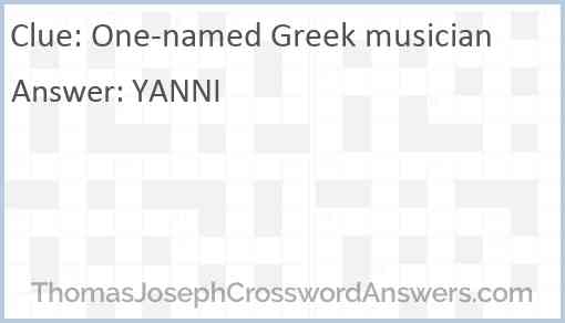 One-named Greek musician Answer