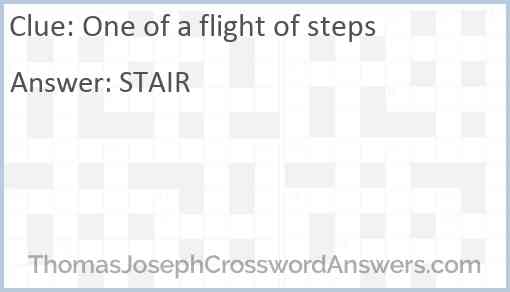 One of a flight of steps Answer