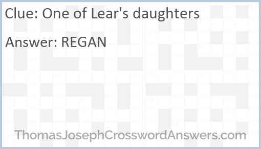 One of Lear's daughters Answer