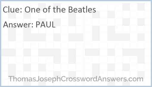 One of the Beatles Answer