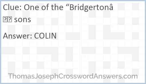 One of the “Bridgerton” sons Answer