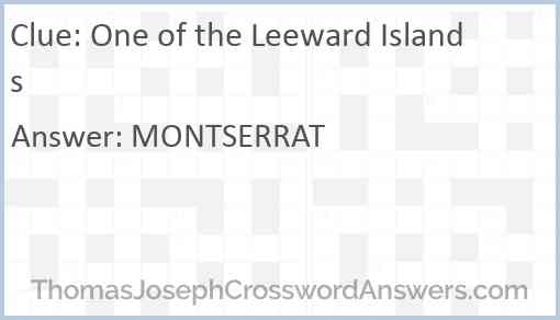 One of the Leeward Islands Answer