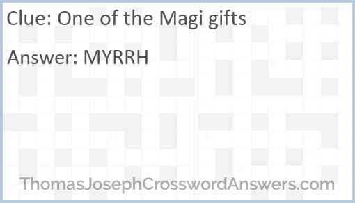One of the Magi gifts Answer