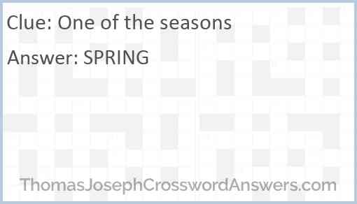 One of the seasons Answer