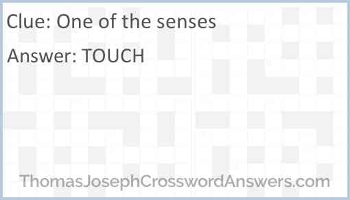 One of the senses Answer