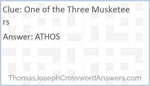 One of the Three Musketeers Answer