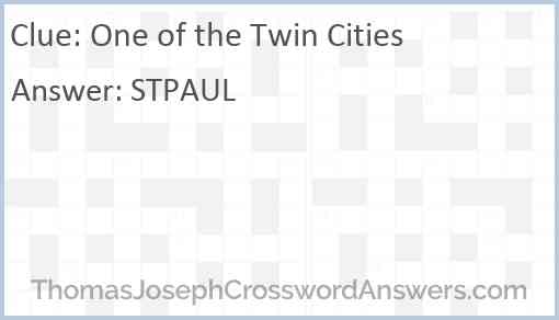 One of the Twin Cities Answer