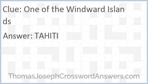 One of the Windward Islands Answer