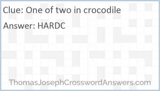 One of two in crocodile Answer