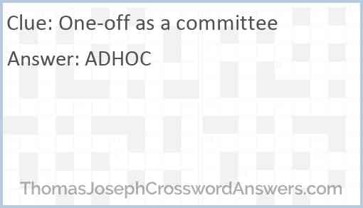 One-off as a committee Answer