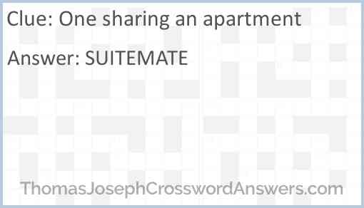 One sharing an apartment Answer