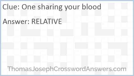 One sharing your blood Answer