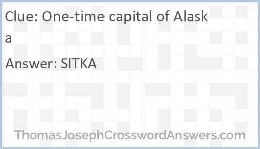 One-time capital of Alaska Answer