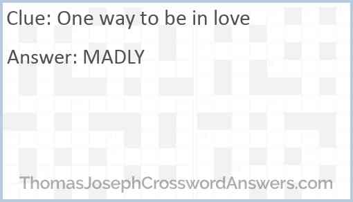 One way to be in love Answer