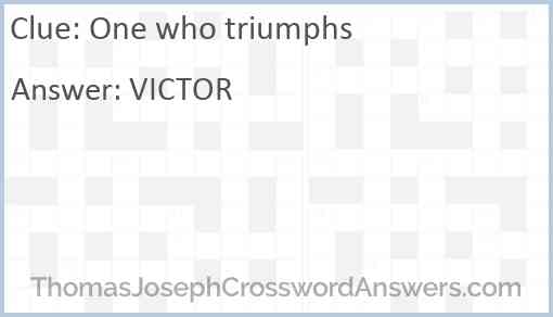 One who triumphs Answer
