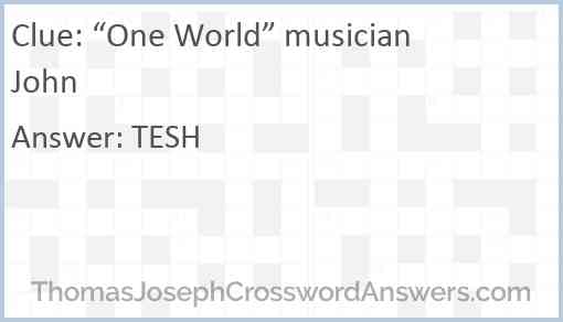 “One World” musician John Answer