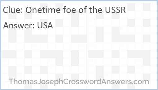 Onetime foe of the USSR Answer