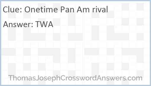 Onetime Pan Am rival Answer