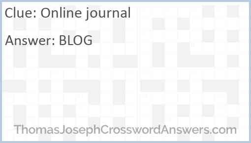 Online journal Answer