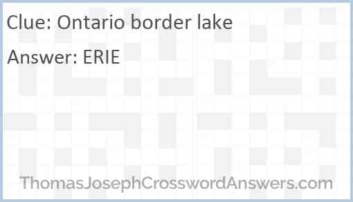 Ontario border lake Answer