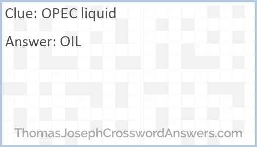 OPEC liquid Answer