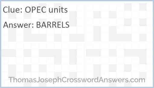 OPEC units Answer