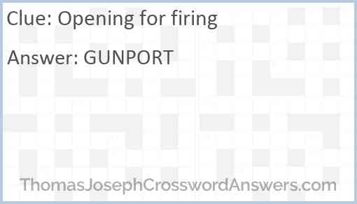 Opening for firing Answer