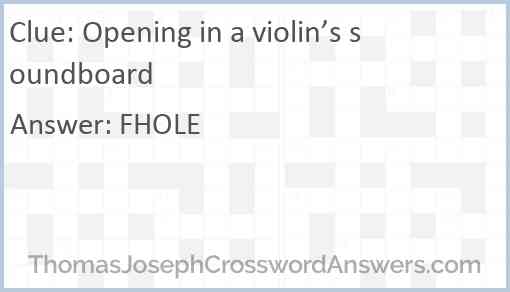 Opening in a violin’s soundboard Answer