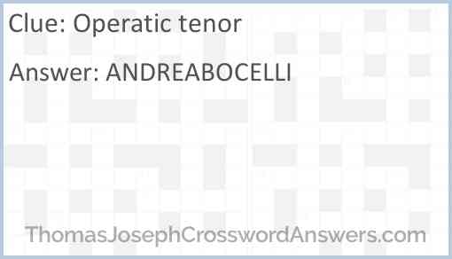 Operatic tenor Answer