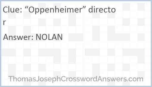 “Oppenheimer” director Answer