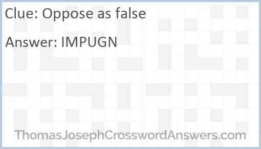 Oppose as false Answer